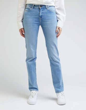 Lee Straight-Jeans LEE Lee Jeans Marion Straight, Damen, Gr. 26, L&auml;nge 33, blau, Obermaterial: 59% Baumwolle CO. 20% Baumwolle CO recyc.. 15% Lyocell CLY.