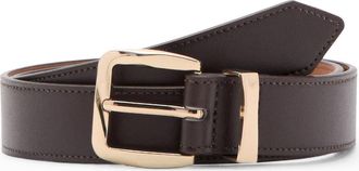 Mango Embossed Buckle Faux Leather Belt in Chocolate at Nordstrom, Size Medium