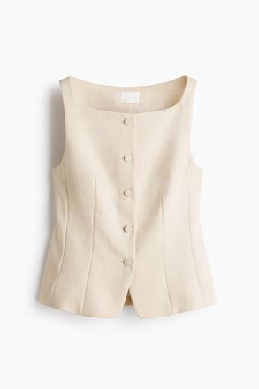 H&M Tailored Waistcoat in Light Beige at Nordstrom, Size Xx-Large