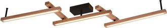 Trio Gran Plaf&oacute;n Vintage Varillas De Madera Orientable Doble Led Bellari Iluminaci&oacute;n