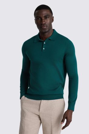 Moss Emerald Merino Polo Shirt