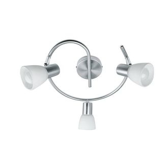 Netlighting SPOT 3 Light Multi Arm Semi Flush Ceiling light Nickel 32x15cm in Grey | Size: 32x15 cm