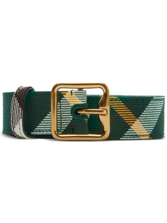 Burberry Cintura a quadri con fibbia - Verde