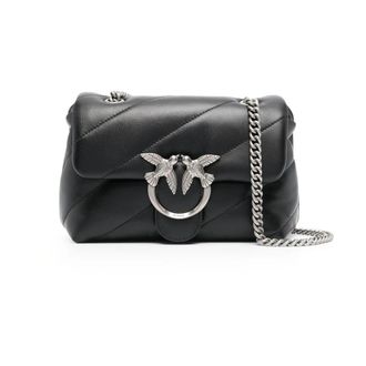 Pinko Mini Love Bag Puff - Dames - Schoudertassen - Zwart - ONE Size - Katoen - Tassen