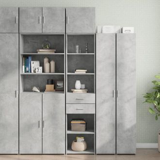 vidaXL Slim Storage Cabinet Concrete Grey 45x42.5x225 cm Engineered Wood Vidaxl