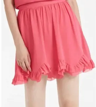 Milly Jess Chiffon Skirt In Bright Pink