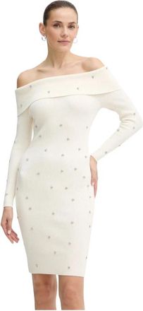 Guess Alisha Jurk - Dames - Kleedjes - Beige - XL - Kleedjes