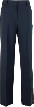 Max Mara Wijde broek - Dames - Wijde Broeken - Blauw - S - Wol - Broeken