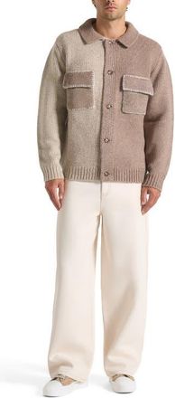Mani&egrave;re De Voir Jean Mohair-Blend Colour Block Cardigan in Beige at Nordstrom, Size Xx-Large