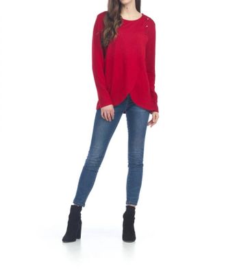 Papillon Crossover 3 Button Top In Red