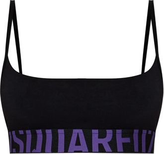 Dsquared2 Bralette con banda logata - Nero