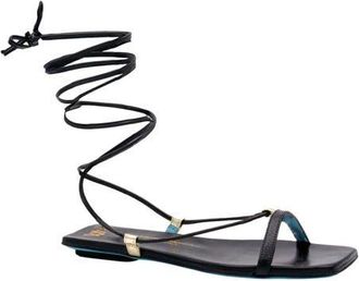 Valentina Rangoni Callisto Ankle Wrap Sandal in Black at Nordstrom, Size 8.5