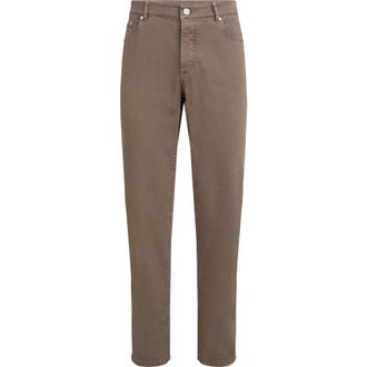 Brunello Cucinelli Lightweight denim trousers in Hazelnut at Nordstrom, Size 50 It