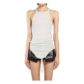 Rick Owens Sleeveless Tops, female, White, Size: M Racer Back Tank