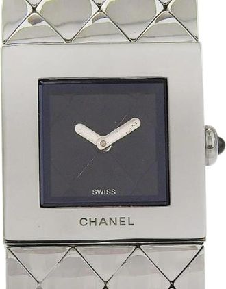 Chanel Pre-owned Matelasse Quartz Horloge van Roestvrij Staal - Dames - Vintage Horloges - Grijs - ONE Size - Vintage