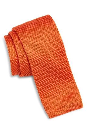 Clifton Wilson Orange Knit Silk Tie at Nordstrom