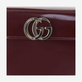 Gucci Womens Leather Logo Hand Bag Small Red Handbags