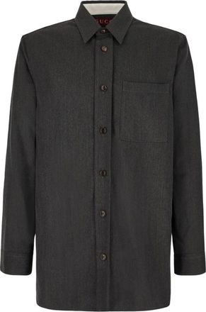 Gucci Drop Shoulder Shirt - Heren - Overhemden - Grijs - Maat: M