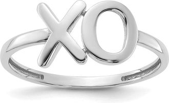 Diamond2Deal 14k White Gold Polished X-O Ring