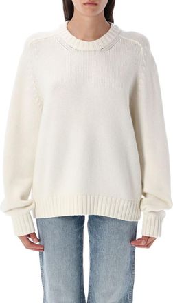 Khaite White Knitted Sweater