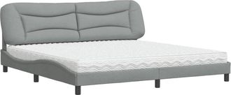 vidaXL Vidaxl - Cama Con Colch&oacute;n Tela Gris Claro 200x200 Cm