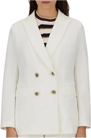 Herno Double-breasted Blazer - Dames - Blazers - Wit - S - Leer - Jassen