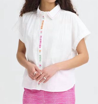 Ichi Olivia Flower Blouse In Cloud Dancer