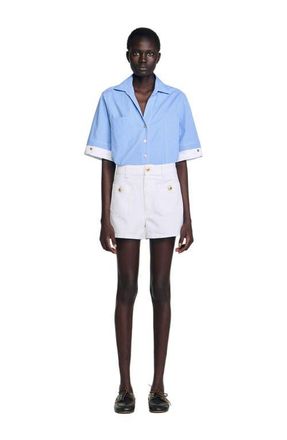 Sandro High waist denim shorts in White at Nordstrom, Size 34 Eu