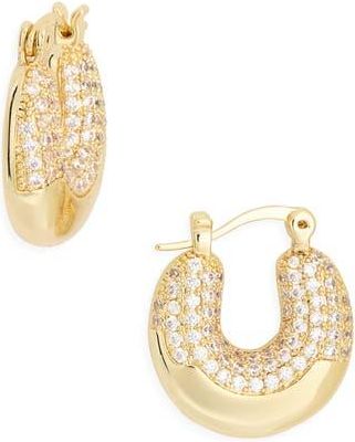 Nordstrom Rack Cubic Zirconia Bubble Hoop Earrings in Clear- Gold at Nordstrom Rack