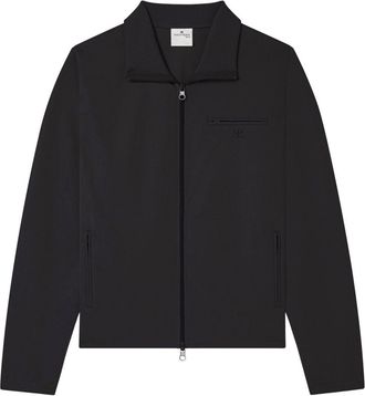 Courr&egrave;ges Interlock zip-up shirt jacket - unisex - Polyester - M - Black