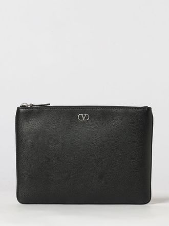 Valentino Garavani VLogo Signature Zipped Calfskin Pouch