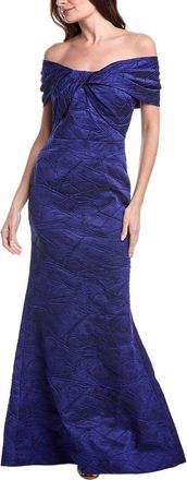 Teri Jon by Rickie Freeman Teri Jon By Rickie Freeman Textured Jacquard Off Shoulder Twist Bodice Gown