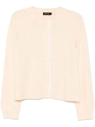Tout à Coup crew-neck cardigan - women - Polyamide/Acrylic/Wool - S - Neutrals
