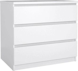 Dmora Cajonera Lilou, C&oacute;moda Multiusos, C&oacute;moda De Dormitorio, Gabinete Con Cajones, 77x50 H68 Cm, Blanco Brillante - Dmora