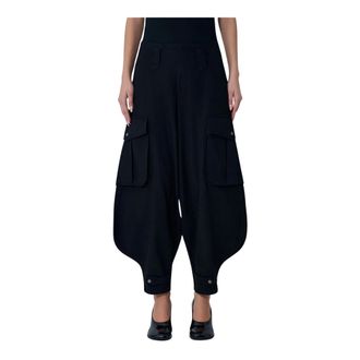 Yohji Yamamoto Wide Trousers, female, Black, Size: M Toraichi Denim B Pants
