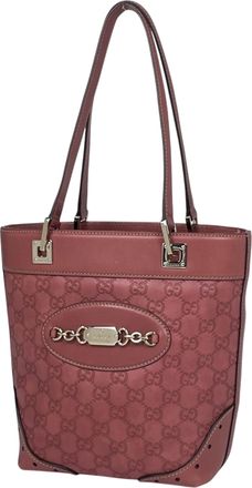 Gucci Pink Leather Handbag Tote Bag (Pre-Owned)