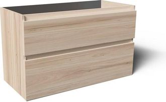 Saniclass Vita Badkamermeubelset - 100x60x46cm - 2 lades - greeploos - topblad - licht eiken