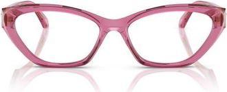 Versace 53mm Cat Eye Optical Glasses in Pink at Nordstrom