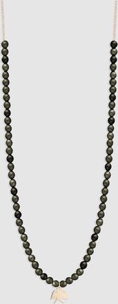 Ginette NY Collier Georgia Perles Obsidienne Or Rose