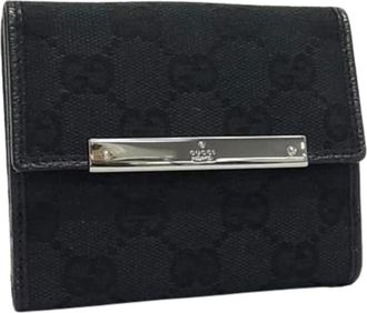 Gucci Pre-owned Vintage Bi-fold Portemonnee - Dames - Vintage Accessoires - Zwart - ONE Size - Leer - Vintage