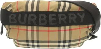 Burberry Pre-owned Belt Bags, female, Beige, Size: ONE SIZE Pre-owned Nylon crossbody-bags