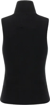 Extreme Cashmere Cashmere-Cotton Blend Turtleneck Tank Top - Black