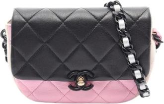 Chanel Pre-owned Vintage Lambskin Crossbody Tas - Dames - Vintage Schoudertas - Veelkleurig - ONE Size - Leer - Vintage