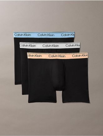 Calvin Klein Mens Microfiber Stretch 3-Pack Boxer Brief - Black - XL