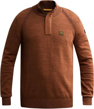 PME Legend American Classic Pullover met Flight Pocket - Heren - Truien - Bruin - Maat: L