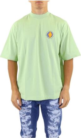Marcelo Burlon Sunset Bird Dubbele Zoom Tee - Heren - T-shirts - Groen - L - Tops