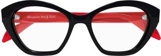 Alexander McQueen AM0360O003 Cat-Eye Full Rim Eyeglasses - Black