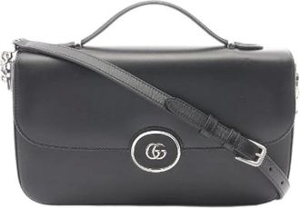 Gucci Pre-owned Petit GG 2way borsa a tracolla in pelle - - Pre-owned - Donna - Nero - ONE SIZE