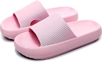 Generic LADIES CLOUD PILLOW SLIDERS SLIPPERS NON-SLIP QUICK DRY OUTDOOR INDOOR MULES SLIP ON 3-8 (Pink, M, UK Footwear Size System, Adult, Women, Alpha, Mediu