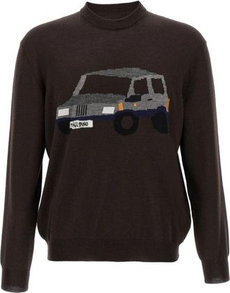Magliano Bruine Wol Ronde Hals Sweater - Heren - Ronde hals truien - Bruin - XL - Wol - Truien & Vesten